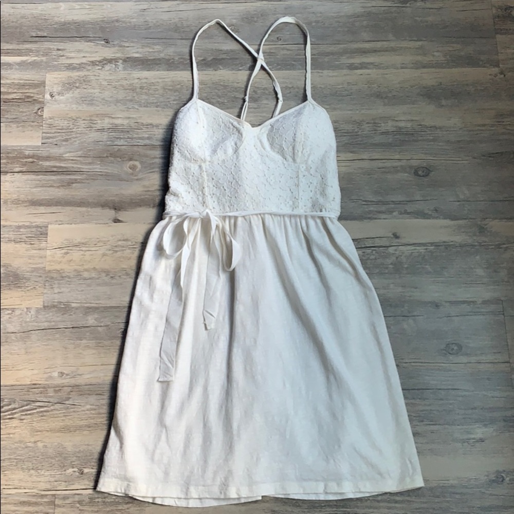 Women's American Eagle Spaghetti Strap Lace Dress With Ribbon Tie Small